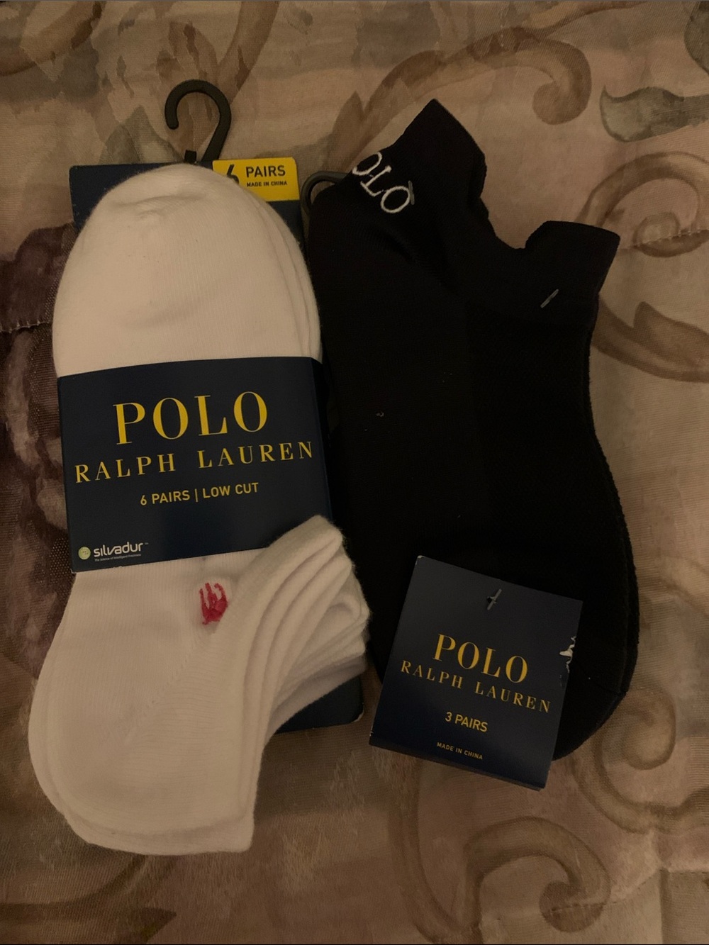 Polo by Ralph Lauren Low Cut Socks Pack - Black & White